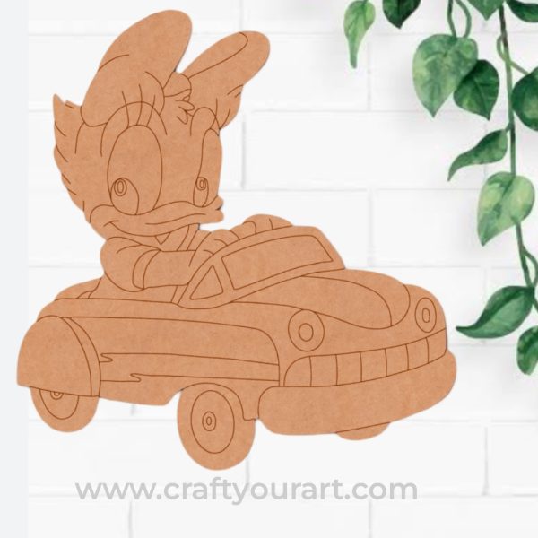 Donald Duck In Car Pre Marked MDF Design 5
