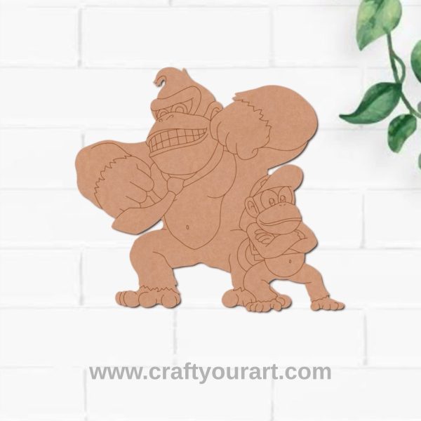 Donkey Kong And Diddy Kong Gorilla Pre Marked MDF Design 1