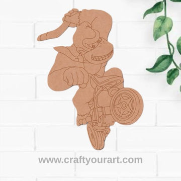 Donkey Kong Gorilla On Bike Cartoon Pre Marked MDF Design 2