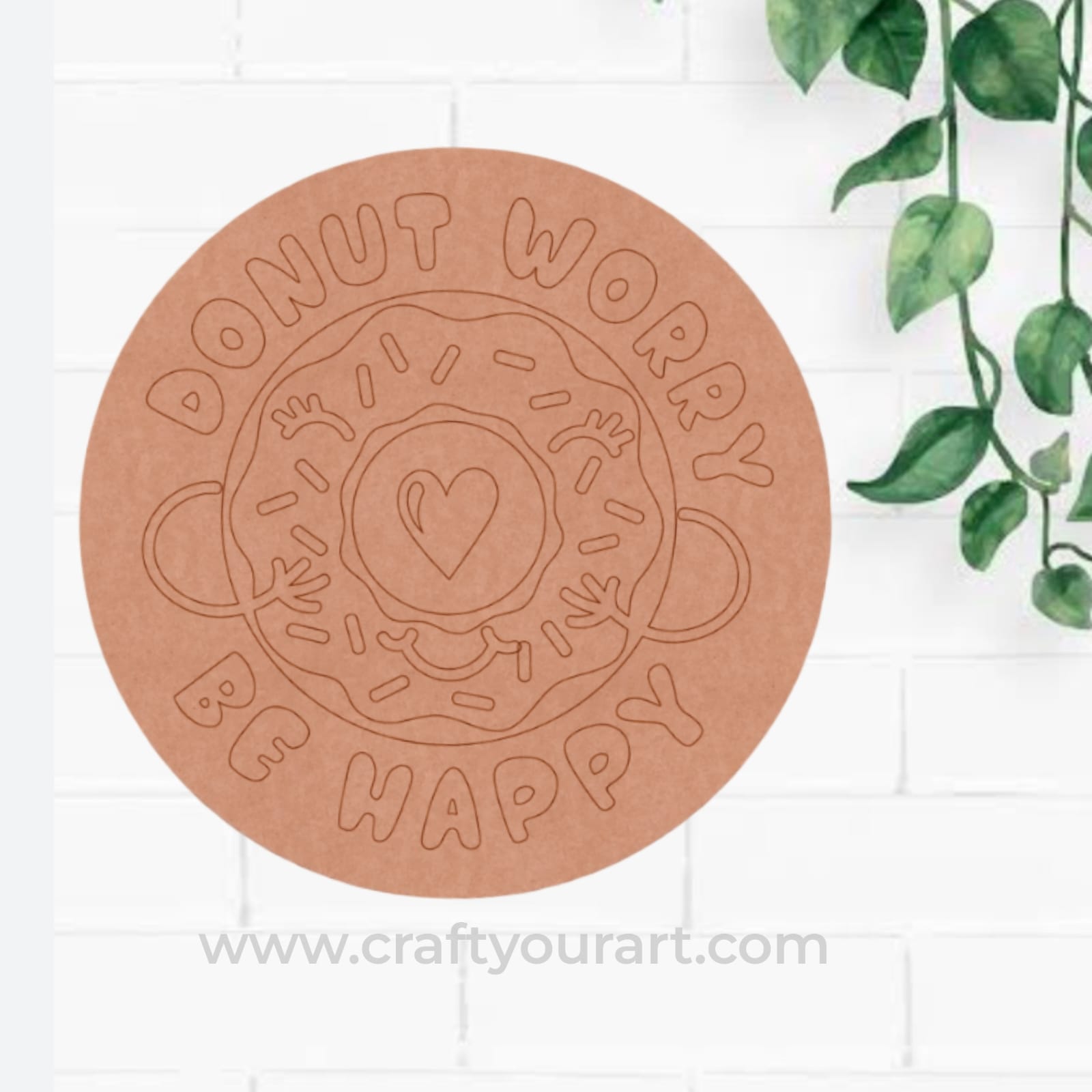 Donut Text Pre Marked Round MDF Design 1