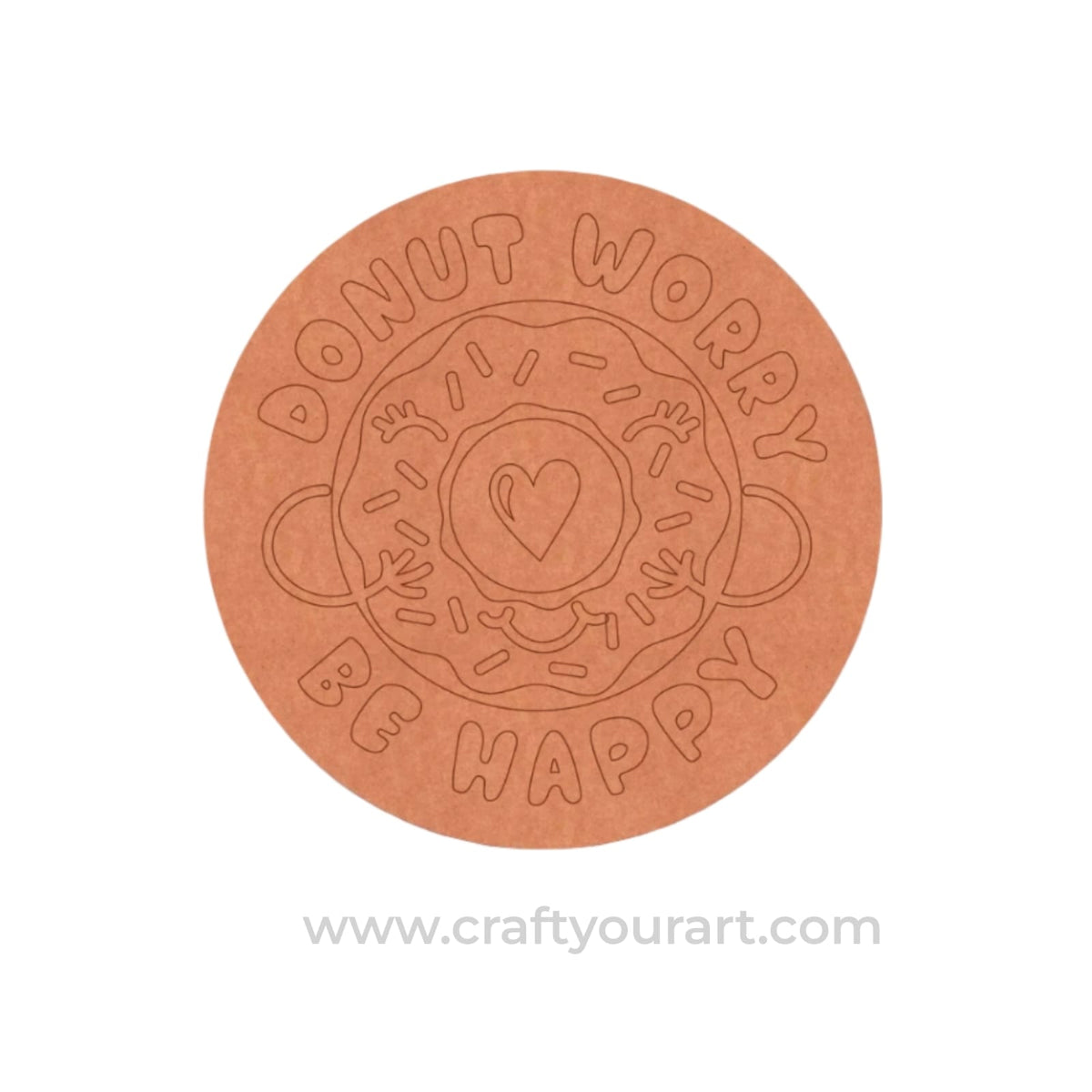 Donut Text Pre Marked Round MDF Design 1