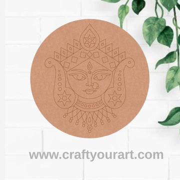 Durga Maa Pre Marked Round MDF Design 21
