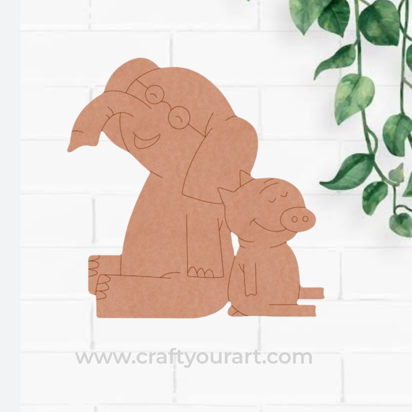 Elephant And Piggie Pre Marked MDF Design 1