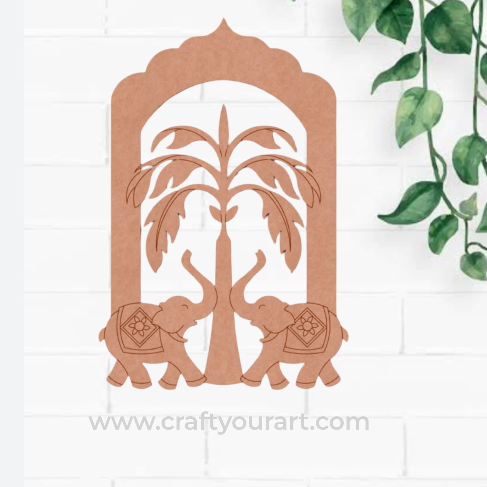 Elephant Banana Tree Pre Marked Base MDF Design 1
