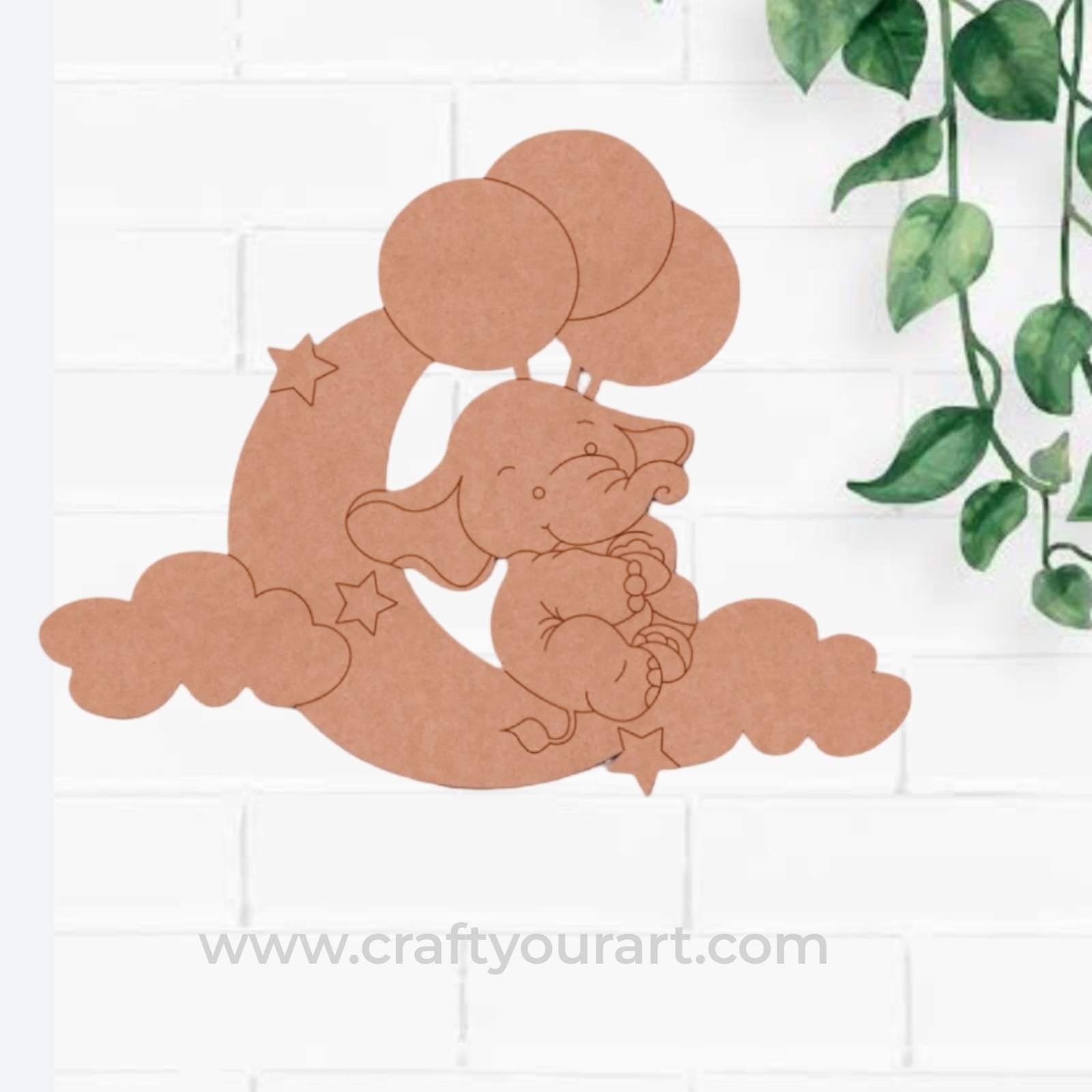 Elephant Clouds Pre Marked MDF Design 1