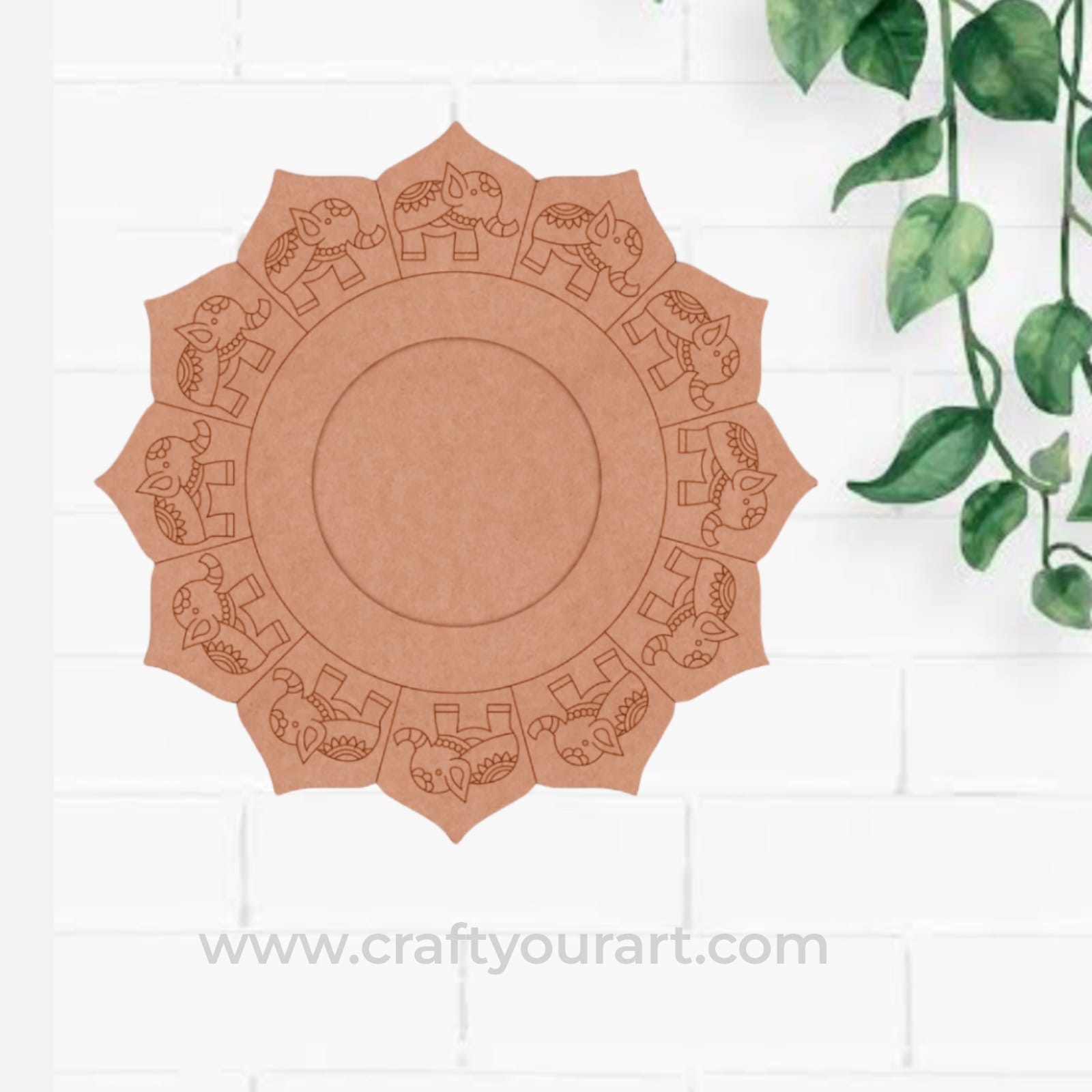 Elephant Diya Tealight Holder Pre Marked MDF Design 1