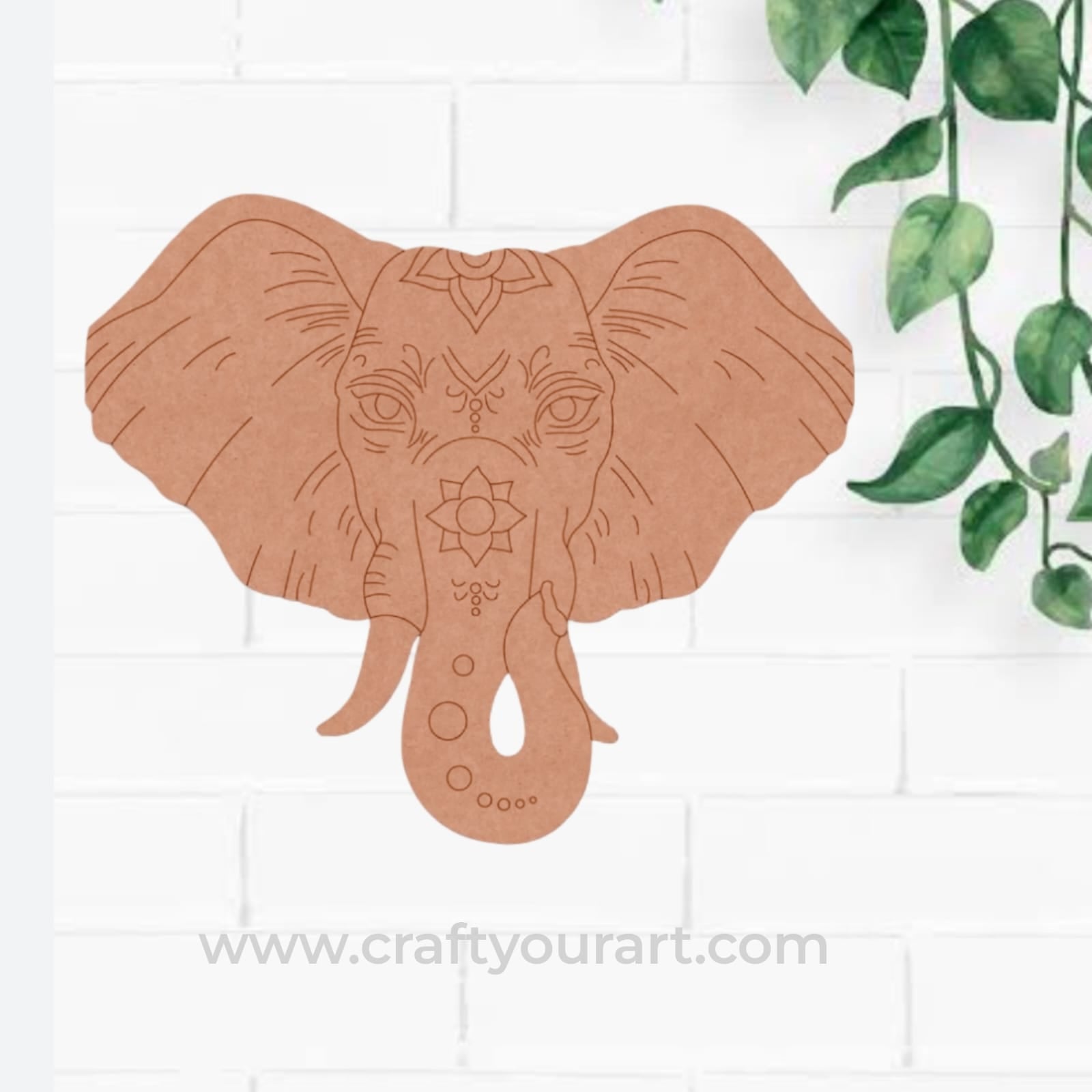 Elephant Face Pre Marked MDF Design 1