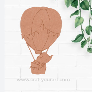 Elephant Hot Air Balloon Pre Marked MDF Design 1