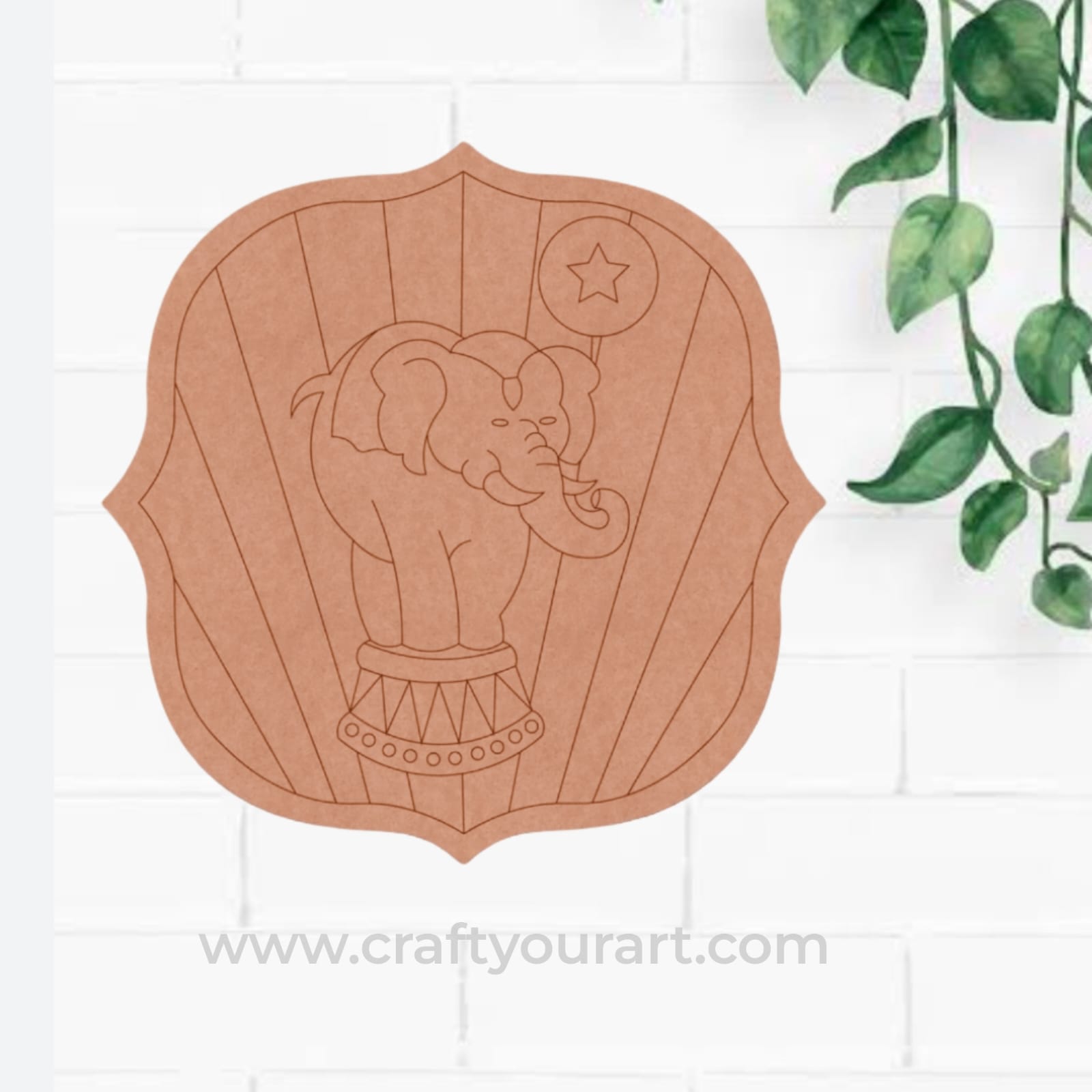 Elephant In Carnival Circus Pre Marked MDF Design 1