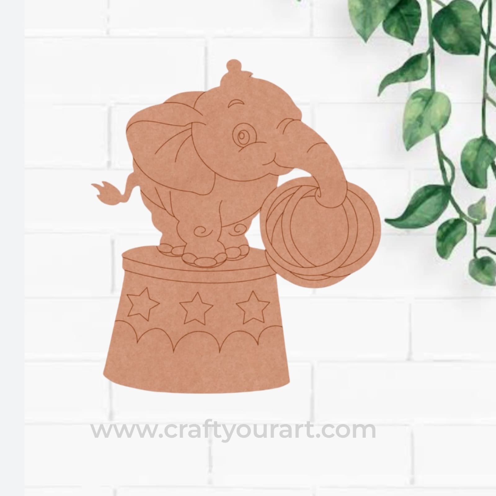 Elephant In Carnival Circus Pre Marked MDF Design 2