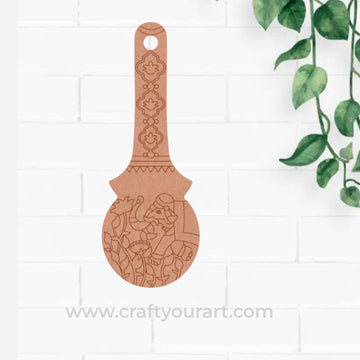 Elephant Kolam Ladle Pre Marked MDF Design 1