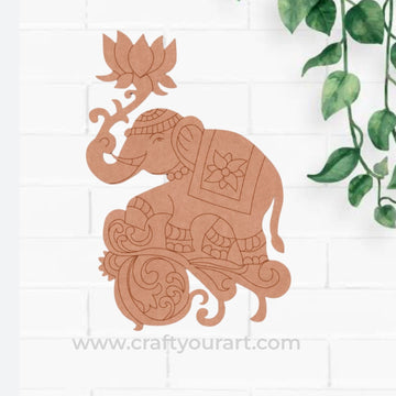 Elephant Lotus Pre Marked MDF Design 1