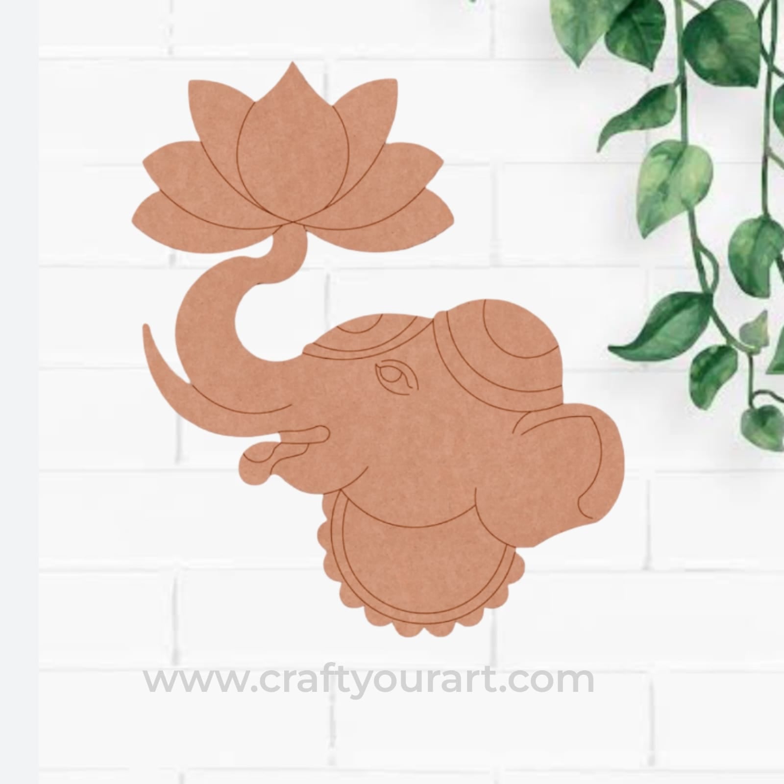 Elephant Lotus Pre Marked MDF Design 2