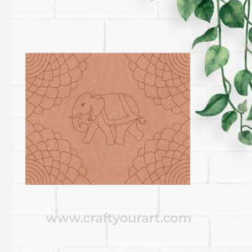 Elephant Mandala Pre Marked Base MDF Design 1