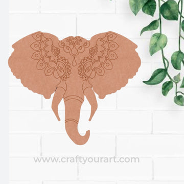 Elephant Mandala Pre Marked MDF Design 1