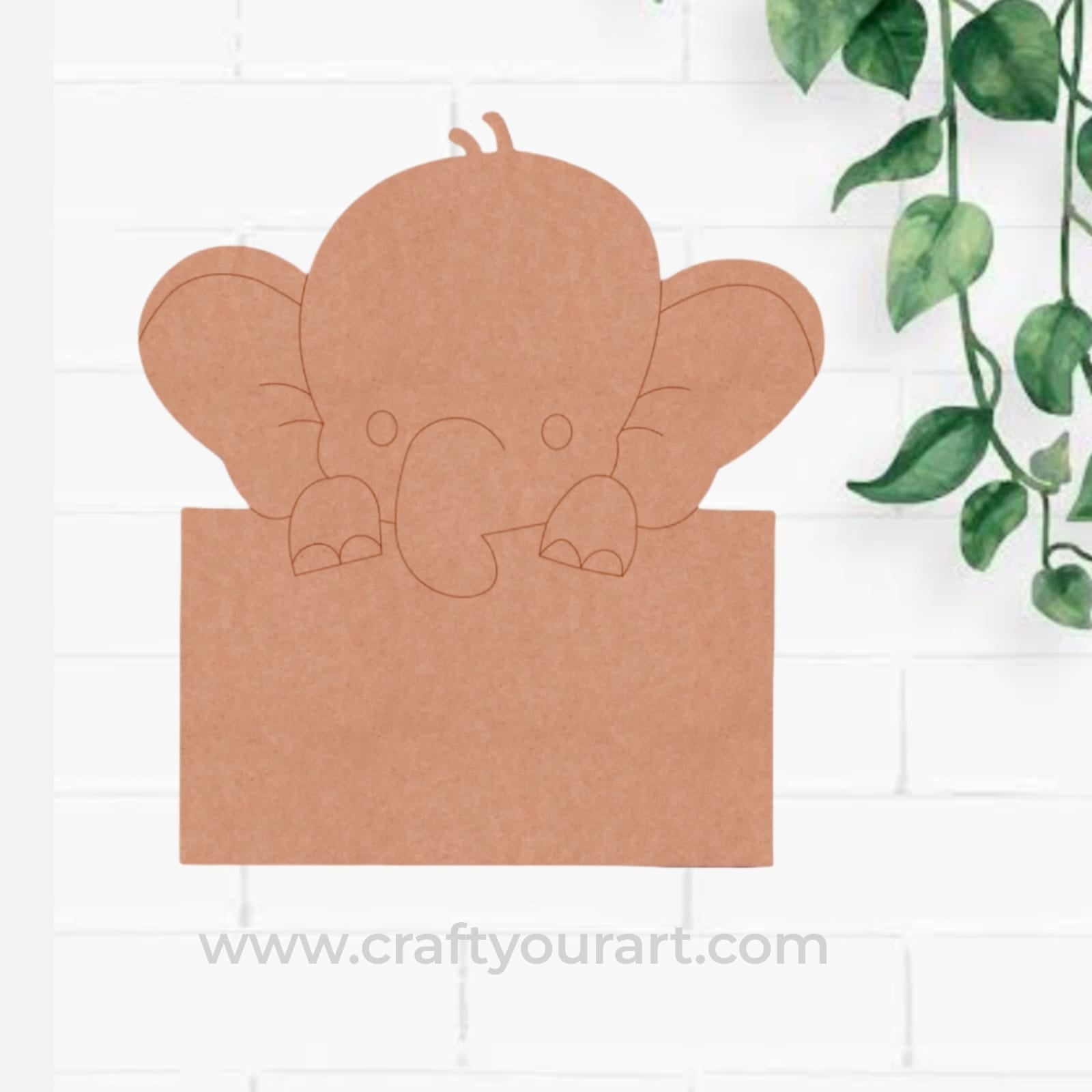 Elephant Nameplate Pre Marked MDF Design 1