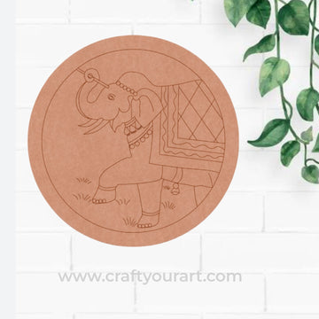Elephant Pre Marked Round MDF Design 3