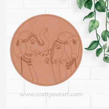 Elephant Pre Marked Round MDF Design 4
