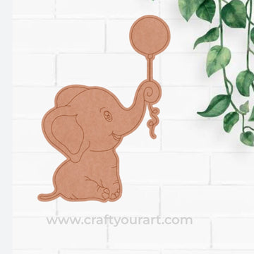 Elephant With Balloon Pre Marked MDF Design 1