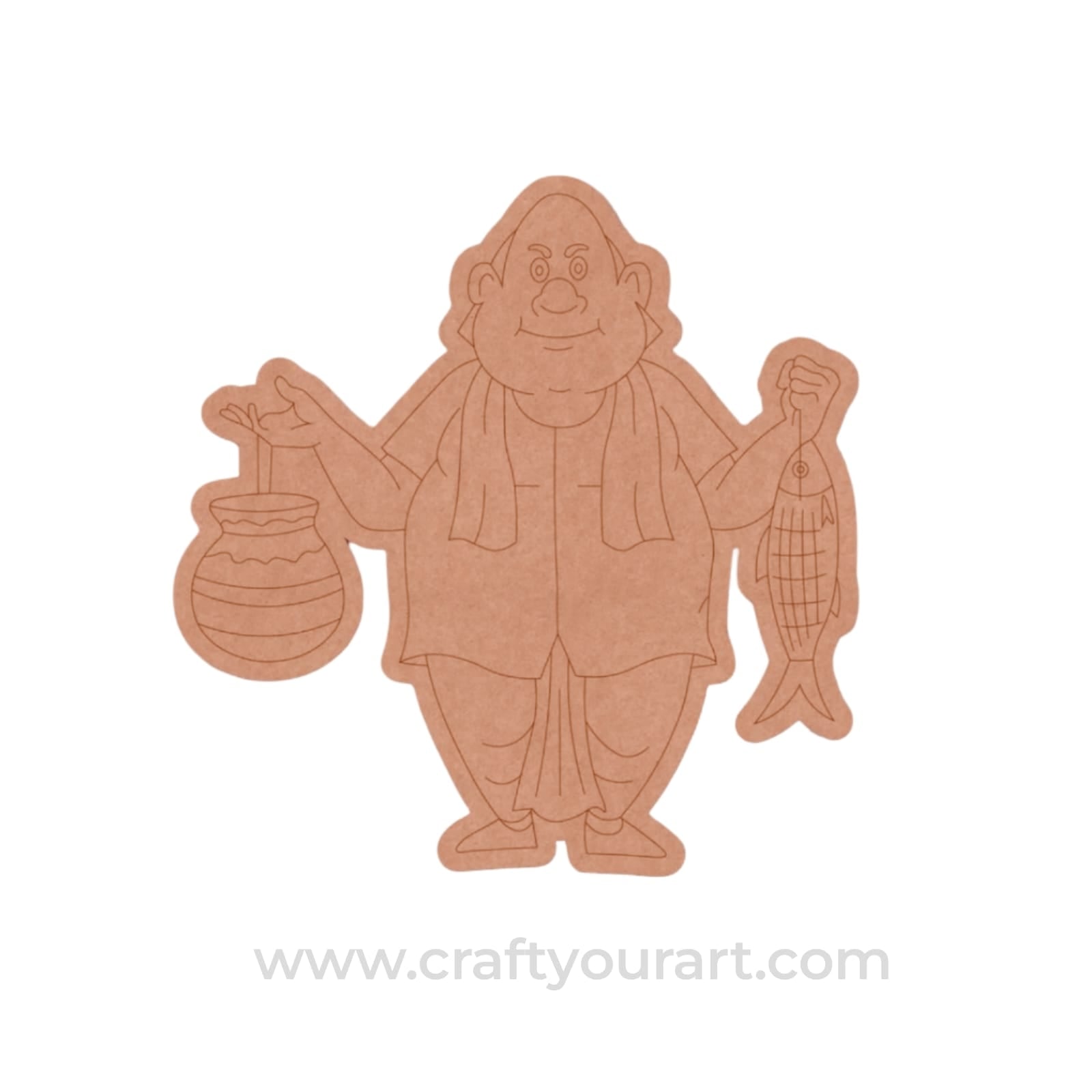 Fisherman Fish Seller Man Pre Marked MDF Design 1