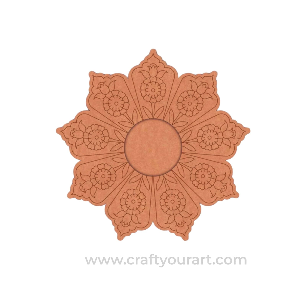 Floral Diya Tealight Holder Pre Marked MDF Design 1