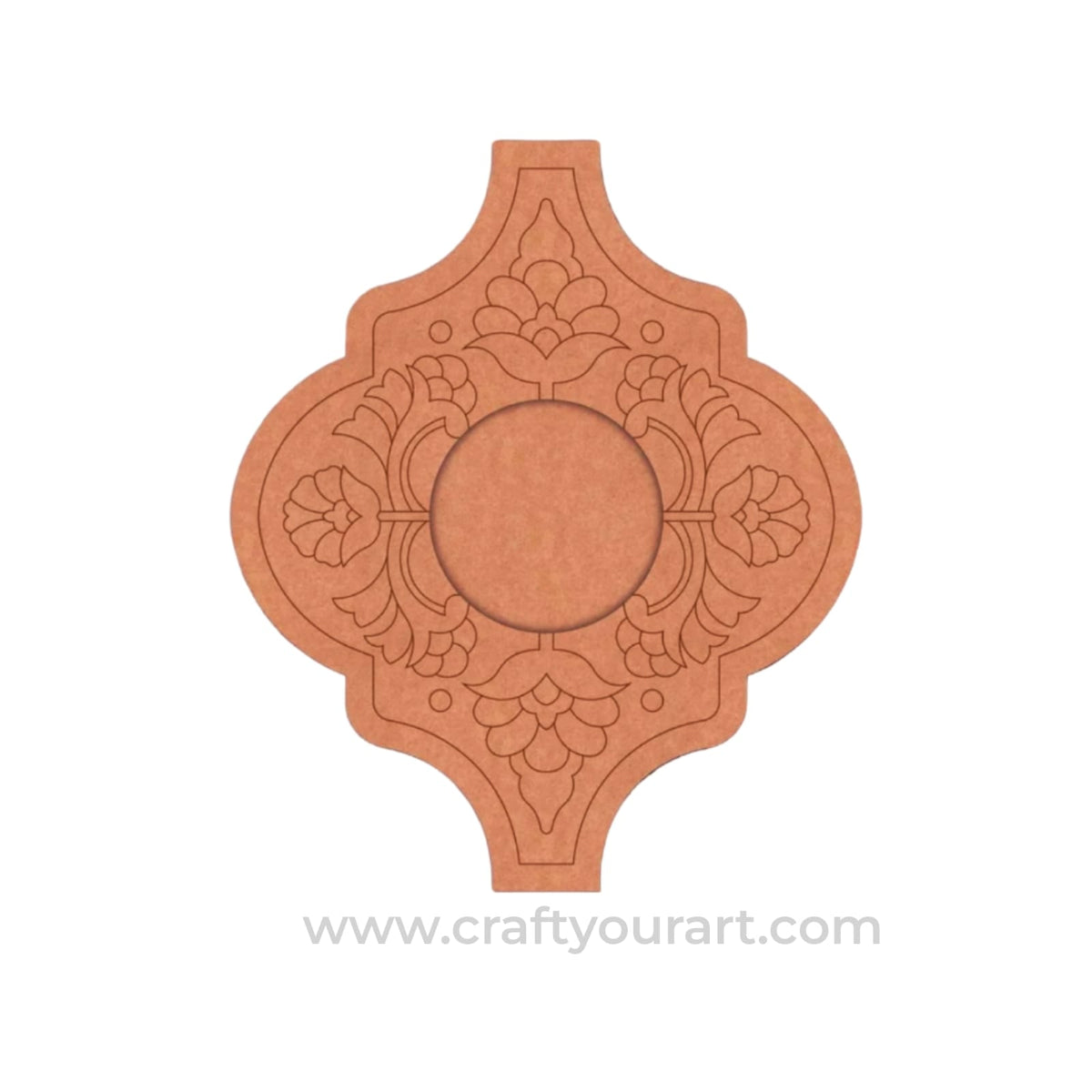 Floral Diya Tealight Holder Pre Marked MDF Design 2
