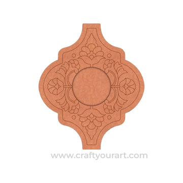 Floral Diya Tealight Holder Pre Marked MDF Design 2