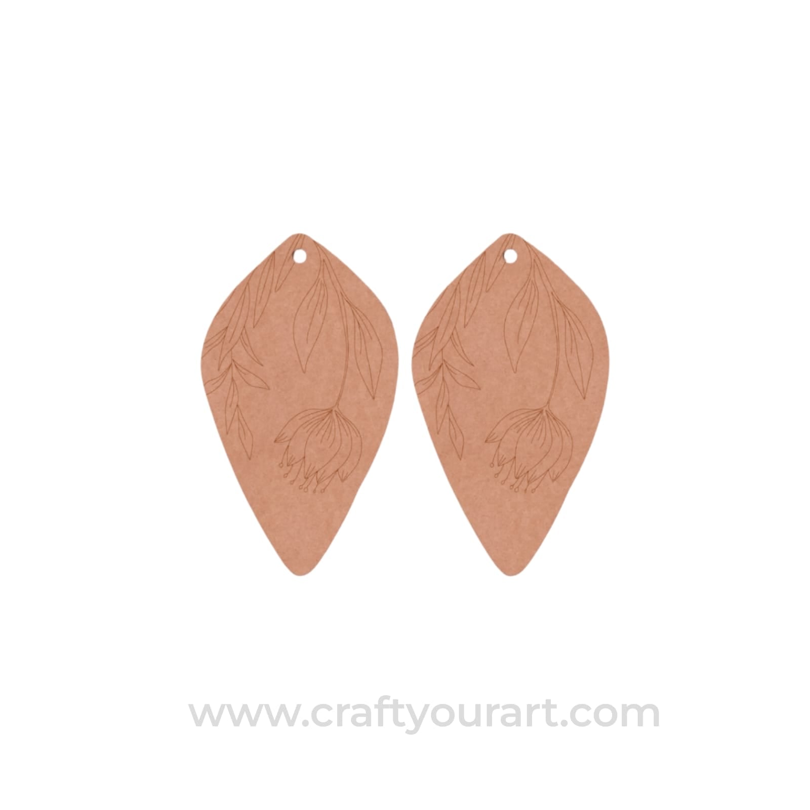 Floral Earrings Pre Marked MDF Design 1