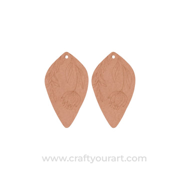 Floral Earrings Pre Marked MDF Design 1