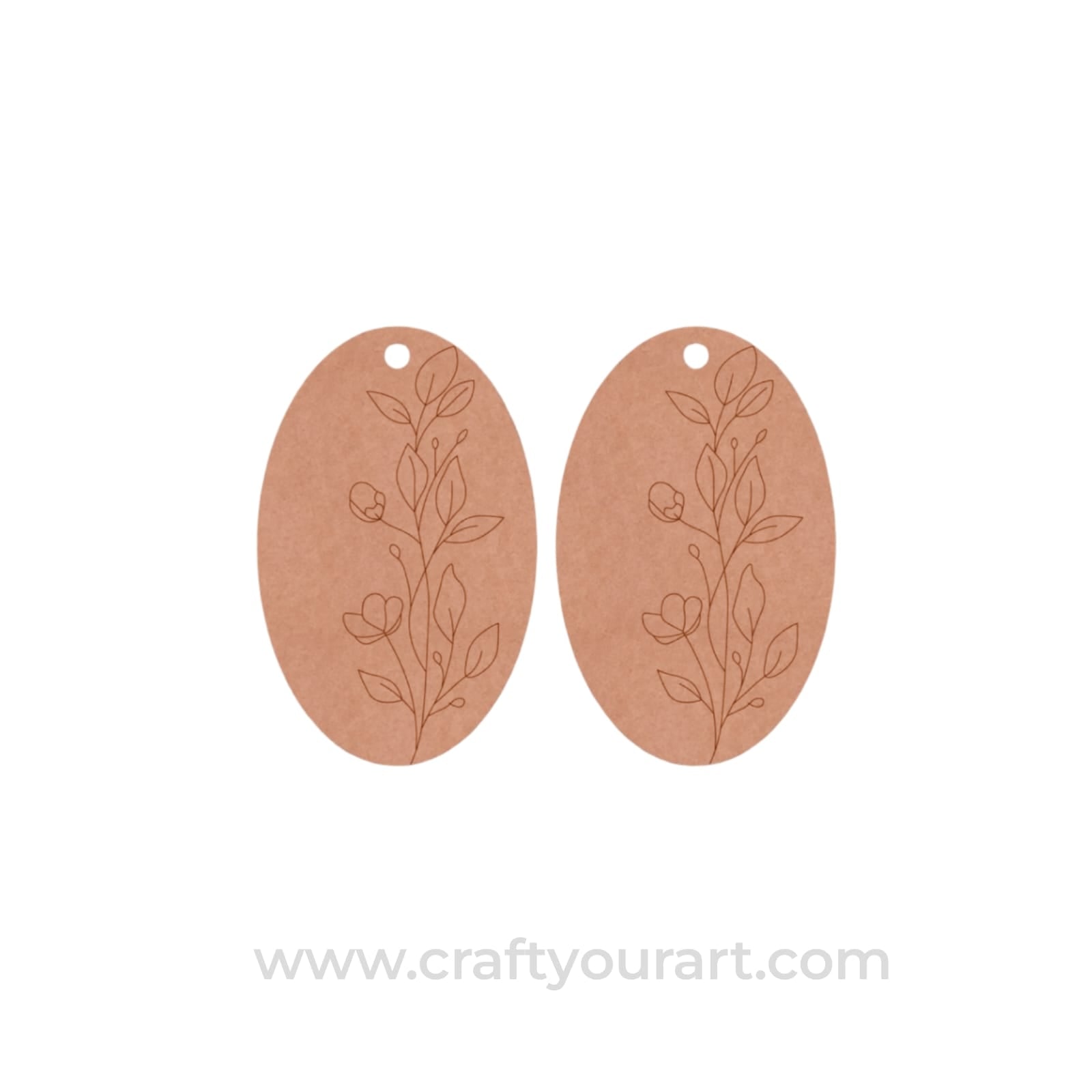 Floral Earrings Pre Marked MDF Design 2