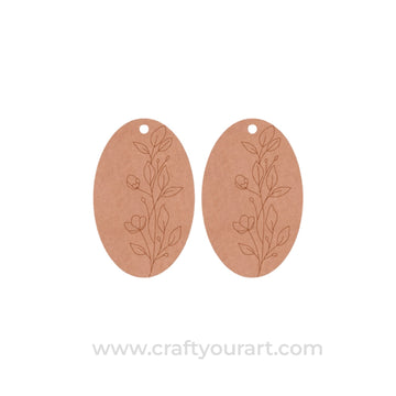 Floral Earrings Pre Marked MDF Design 2