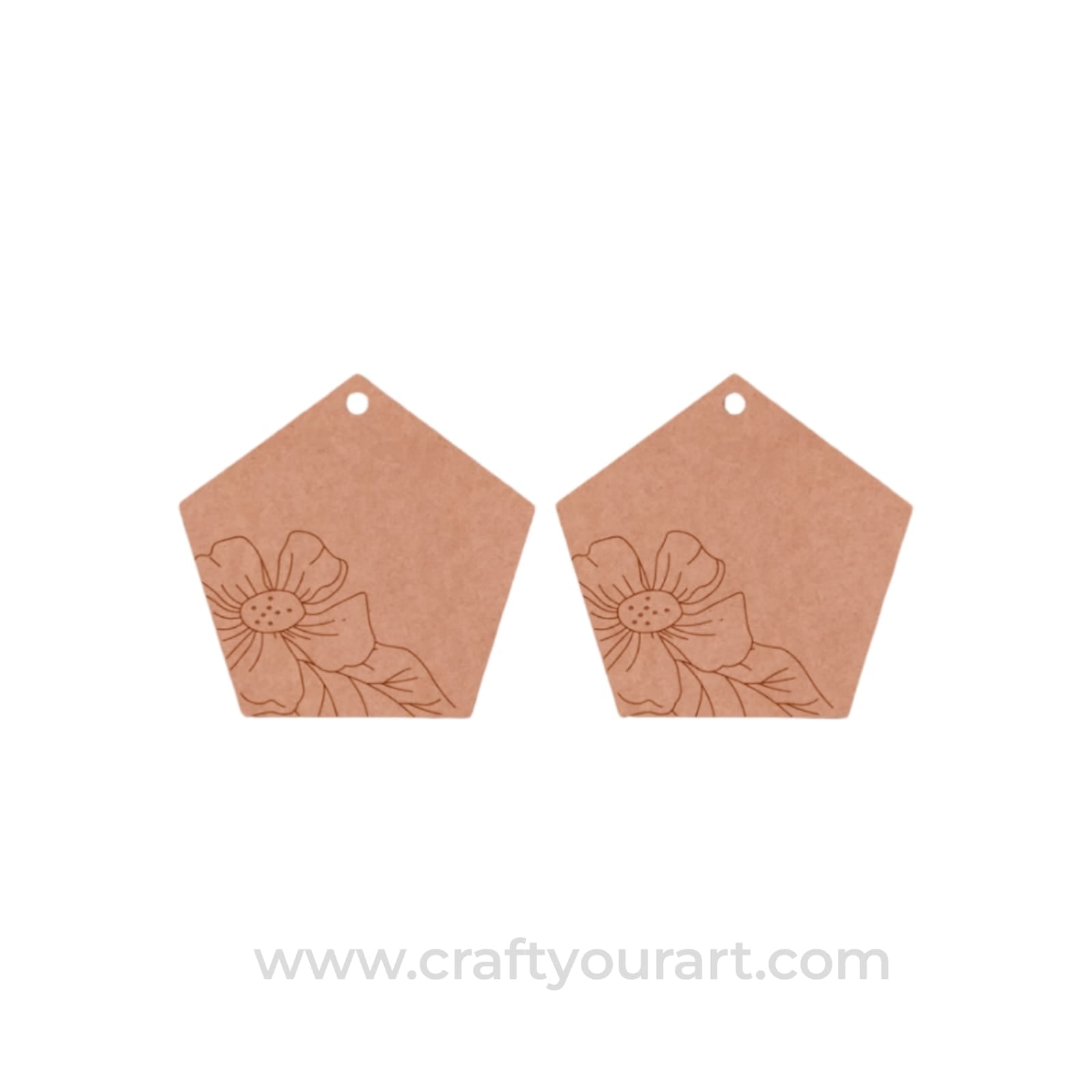 Floral Earrings Pre Marked MDF Design 3
