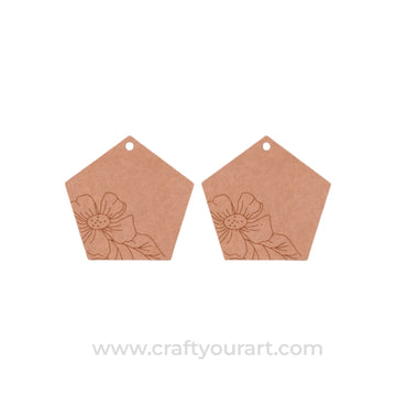 Floral Earrings Pre Marked MDF Design 3
