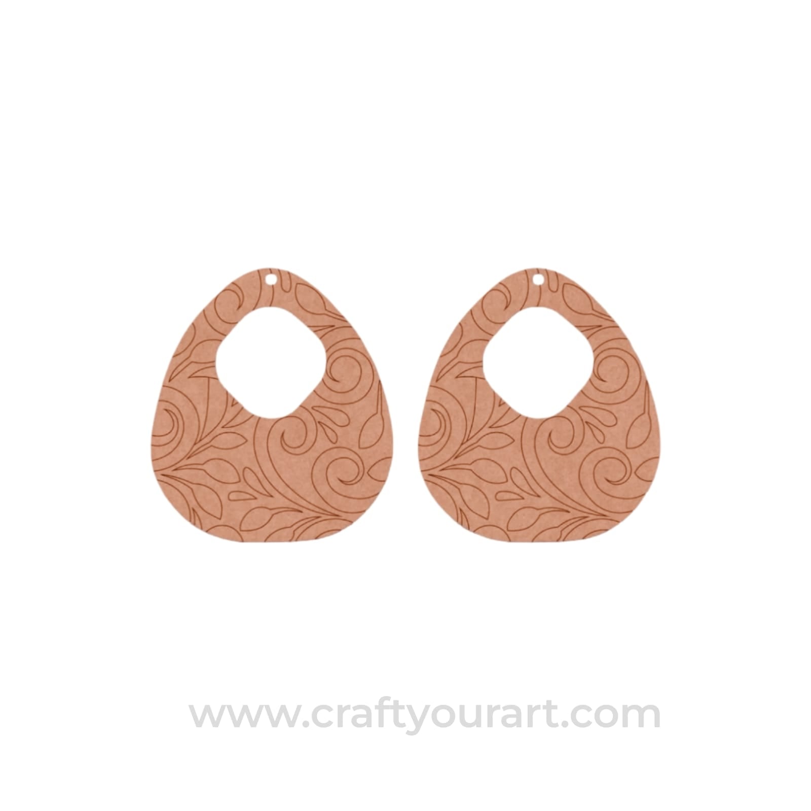 Floral Earrings Pre Marked MDF Design 4