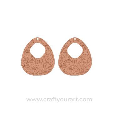 Floral Earrings Pre Marked MDF Design 4