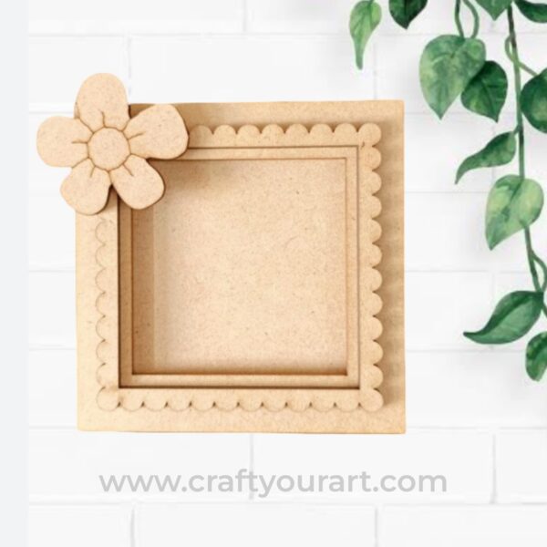 Floral Oval Mini Photo Frame MDF Design 2