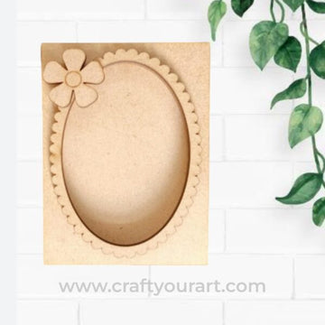 Floral Oval Mini Photo Frame MDF Design 1