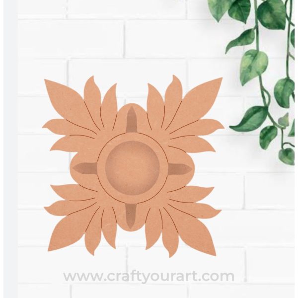 Floral Tealight Holder MDF Design 4