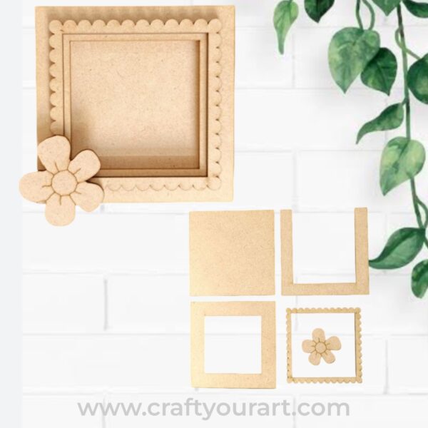 Floral Oval Mini Photo Frame MDF Design 2