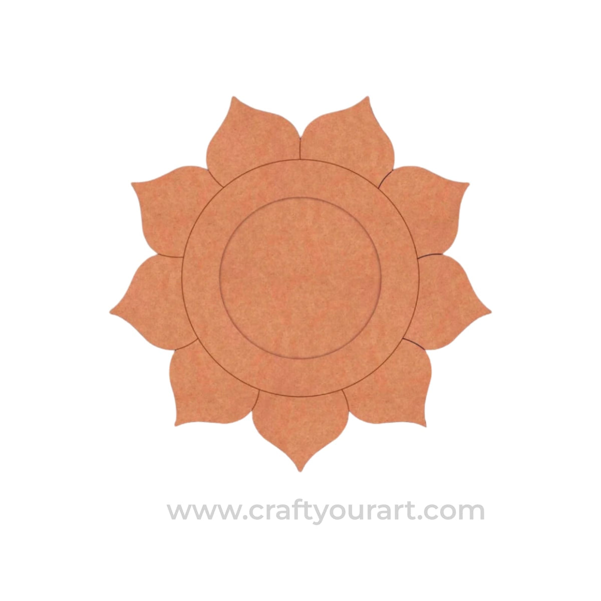Flower Diya Tealight Holder Pre Marked MDF Design 1