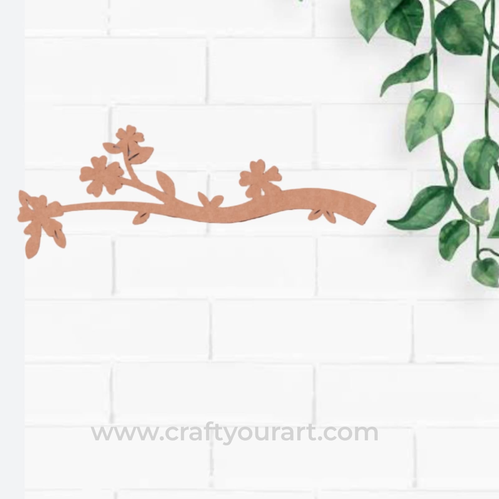 Flower Leaves Branch Cutout MDF Design 2