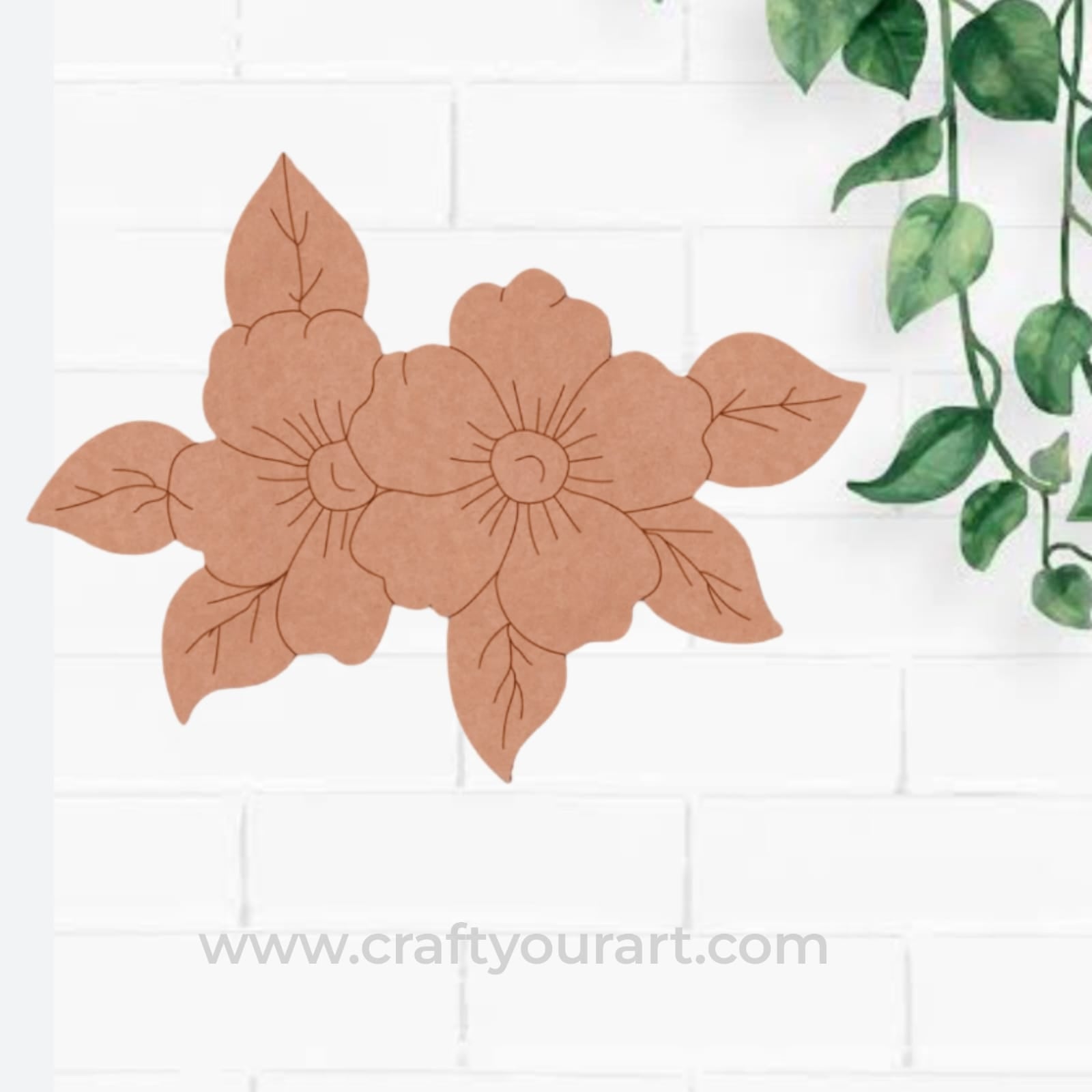 Flower Leaves Pre Marked MDF Design 1