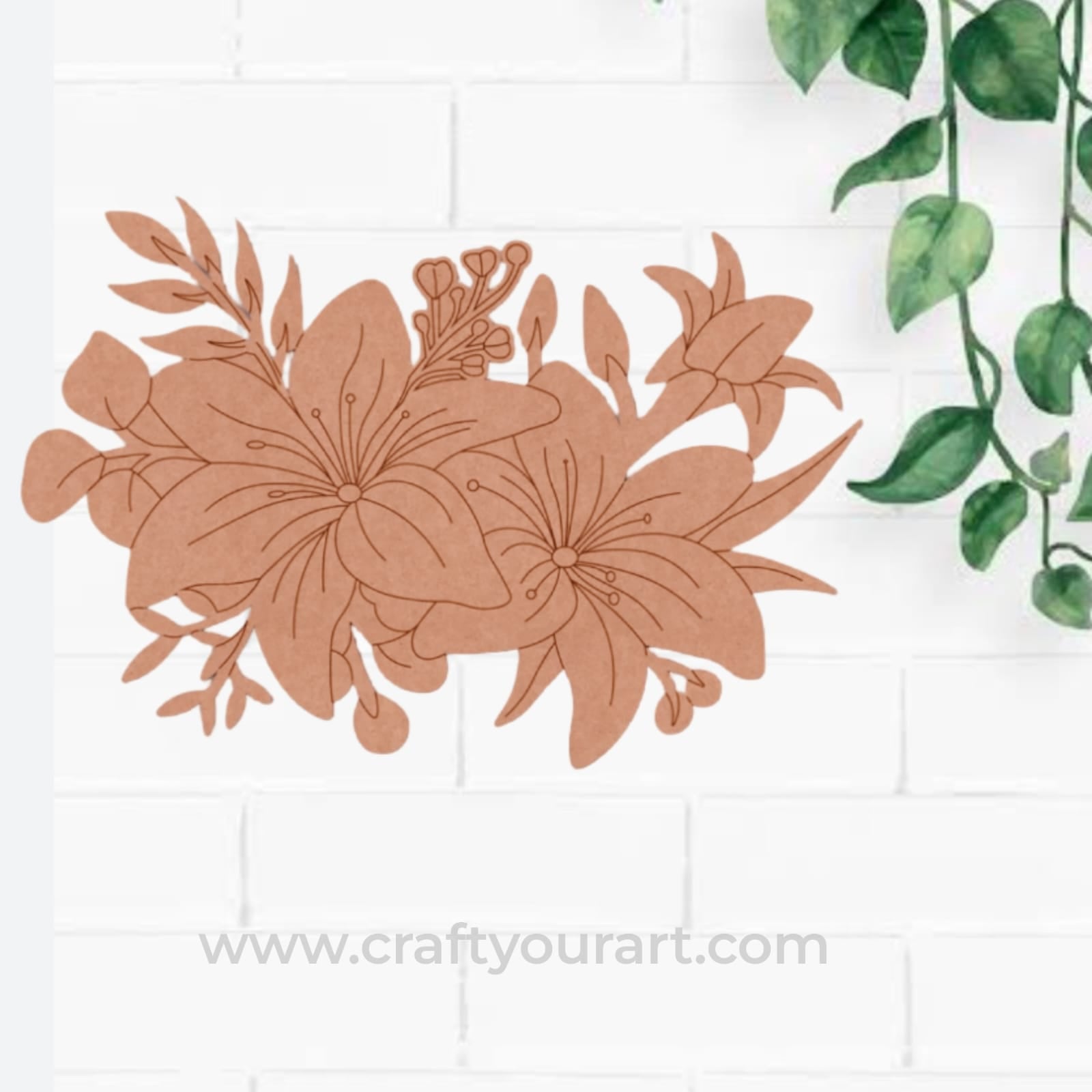 Flower Pre Marked Base MDF Design 3
