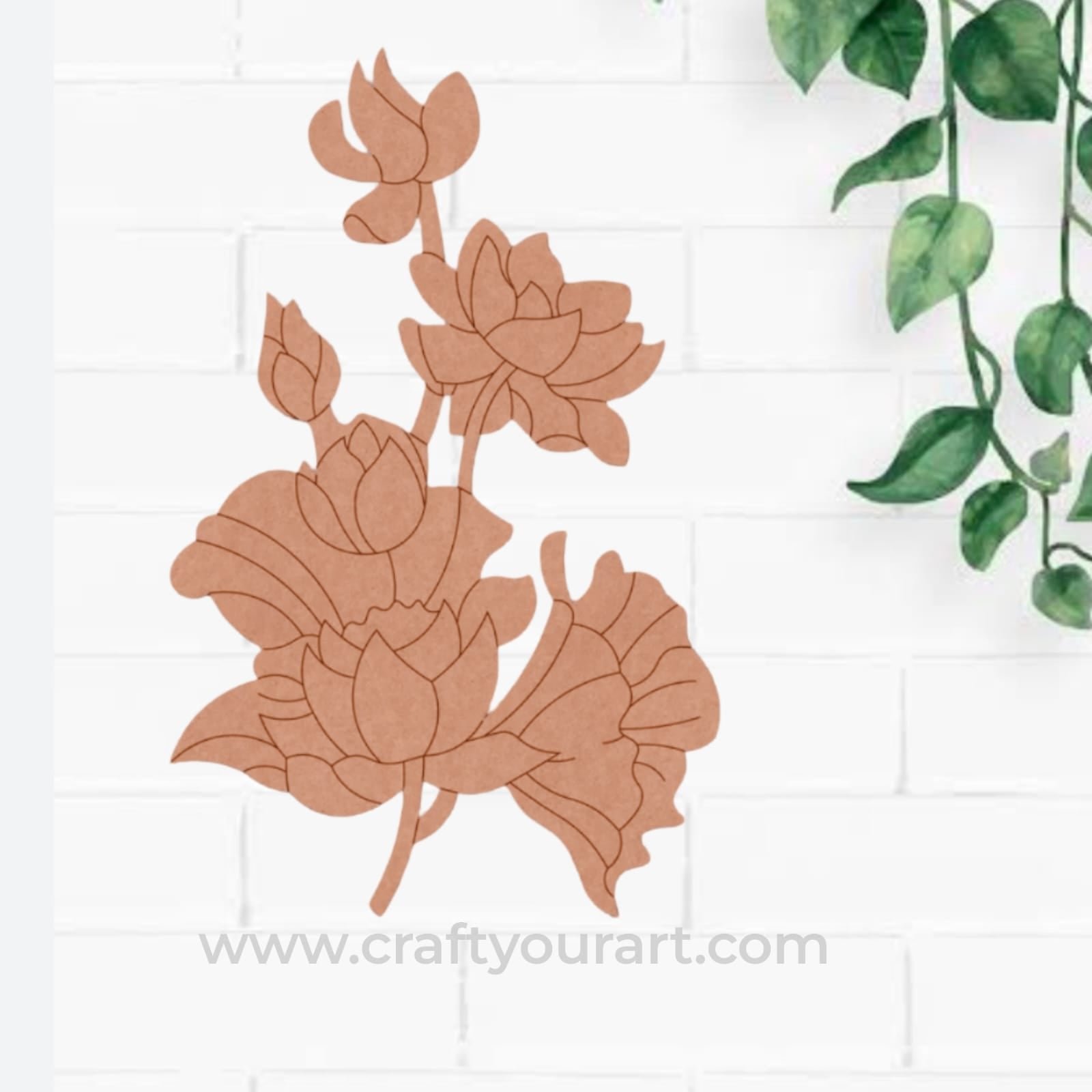Flower Pre Marked Base MDF Design 4