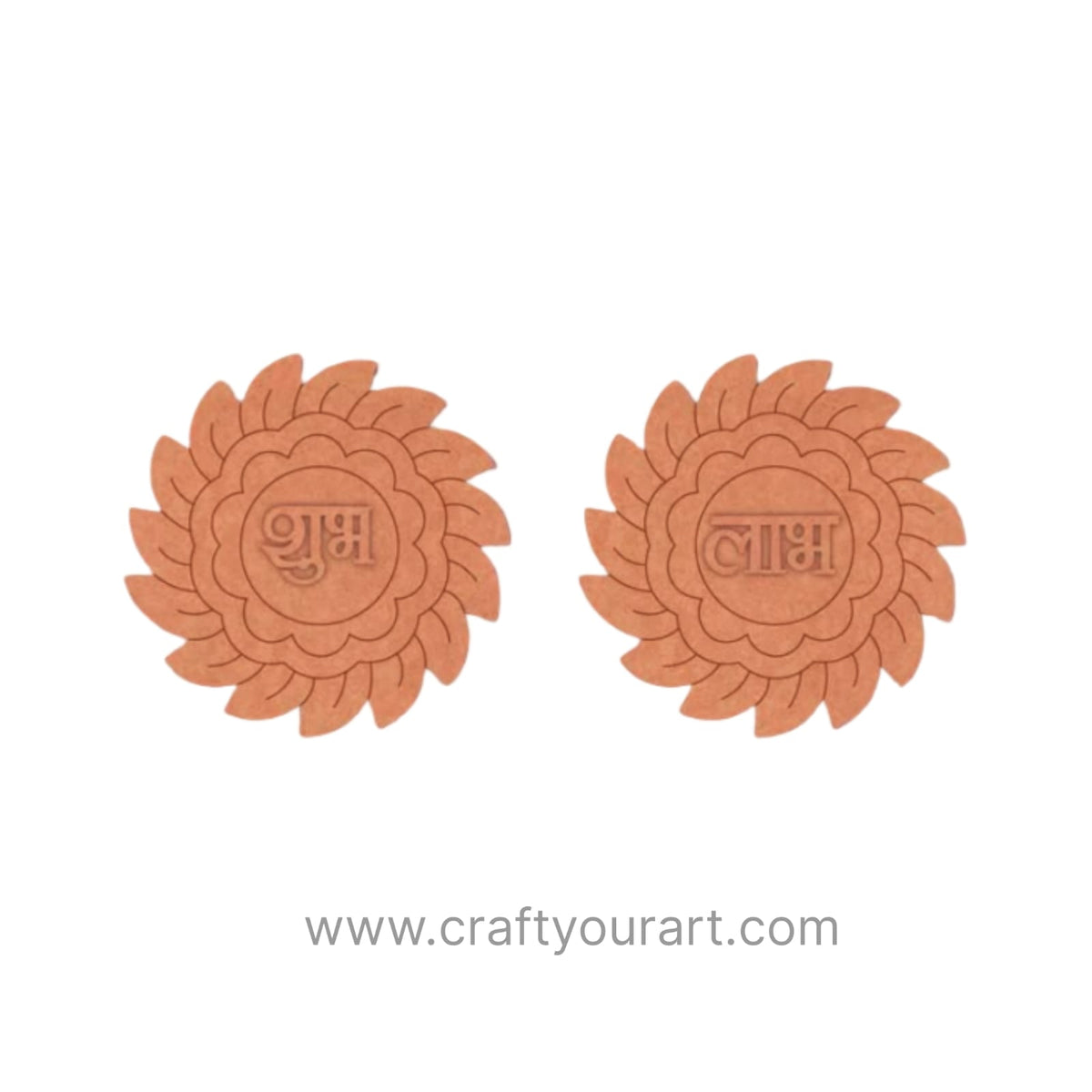 Flower Shubh Labh Pre Marked Base MDF Design 23