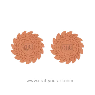 Flower Shubh Labh Pre Marked Base MDF Design 23