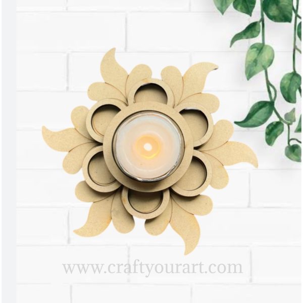 Flower Tealight Holder MDF Design 2