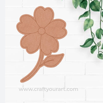 Flower With Leaf Pre Marked MDF Design 1