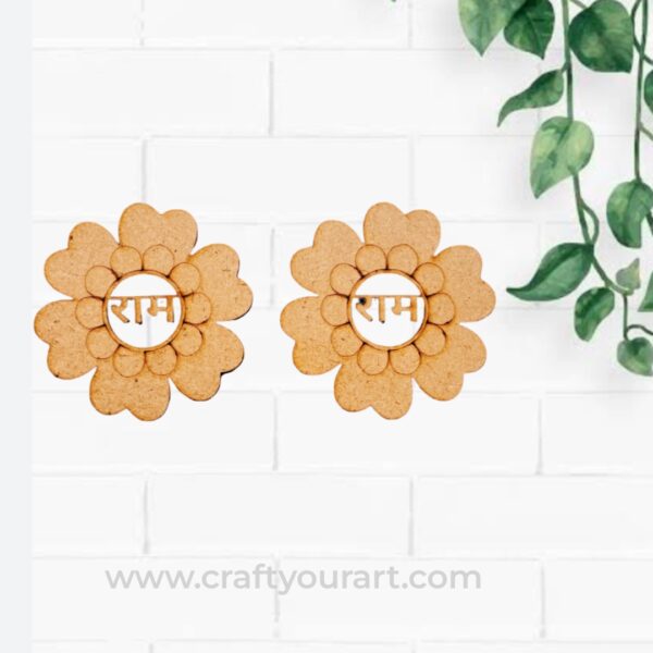 Flower Ram Ram Pre marked MDF Design 27