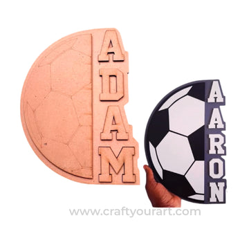 Football Theme kids Nameplate MDF Design 1